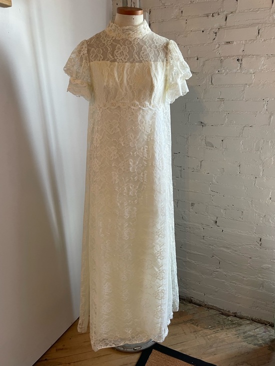 Vintage Dresses & Skirts - 1960s Empire Waist Lace Wedding Gown